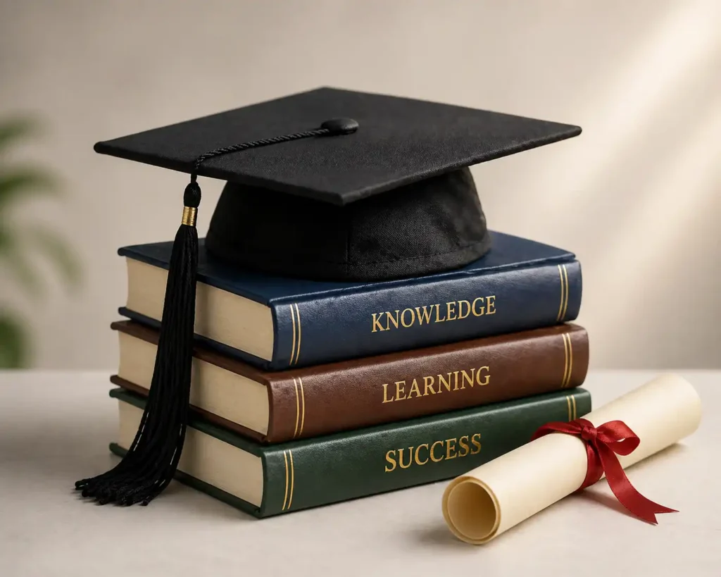 Education section showcasing academic qualifications, learning achievements, and professional development